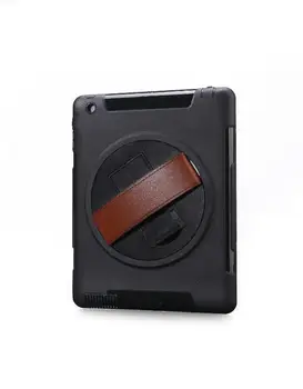 

For Apple iPad 2 3 4 360 Rotating Rugged Shock Proof Case Cover HD Screen Protector Adjustable Leather Hand Strap