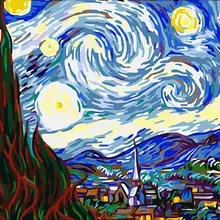 3329 Звездная ночь-DIY Рисование по номерам