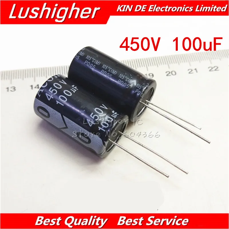 

5PCS 450V100UF 18*30mm 100UF 450V 18x30 mm Aluminum Electrolytic Capacitor DIP