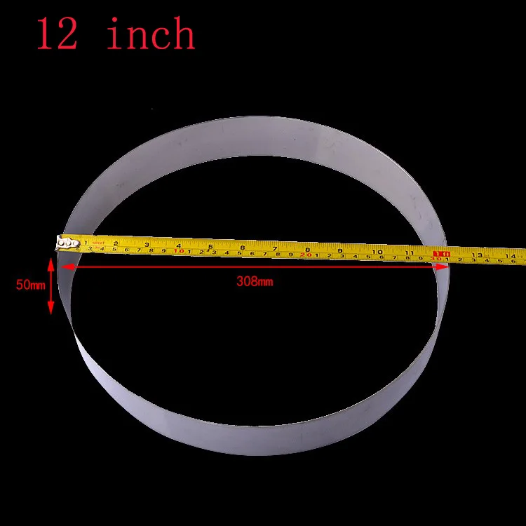 1 шт. 3,5-14 дюймов опционально нержавеющая сталь круглые мусс кольца из нержавеющей стали формы для резки торта выпечки кольца Tiramisu формы - Цвет: 12 inch