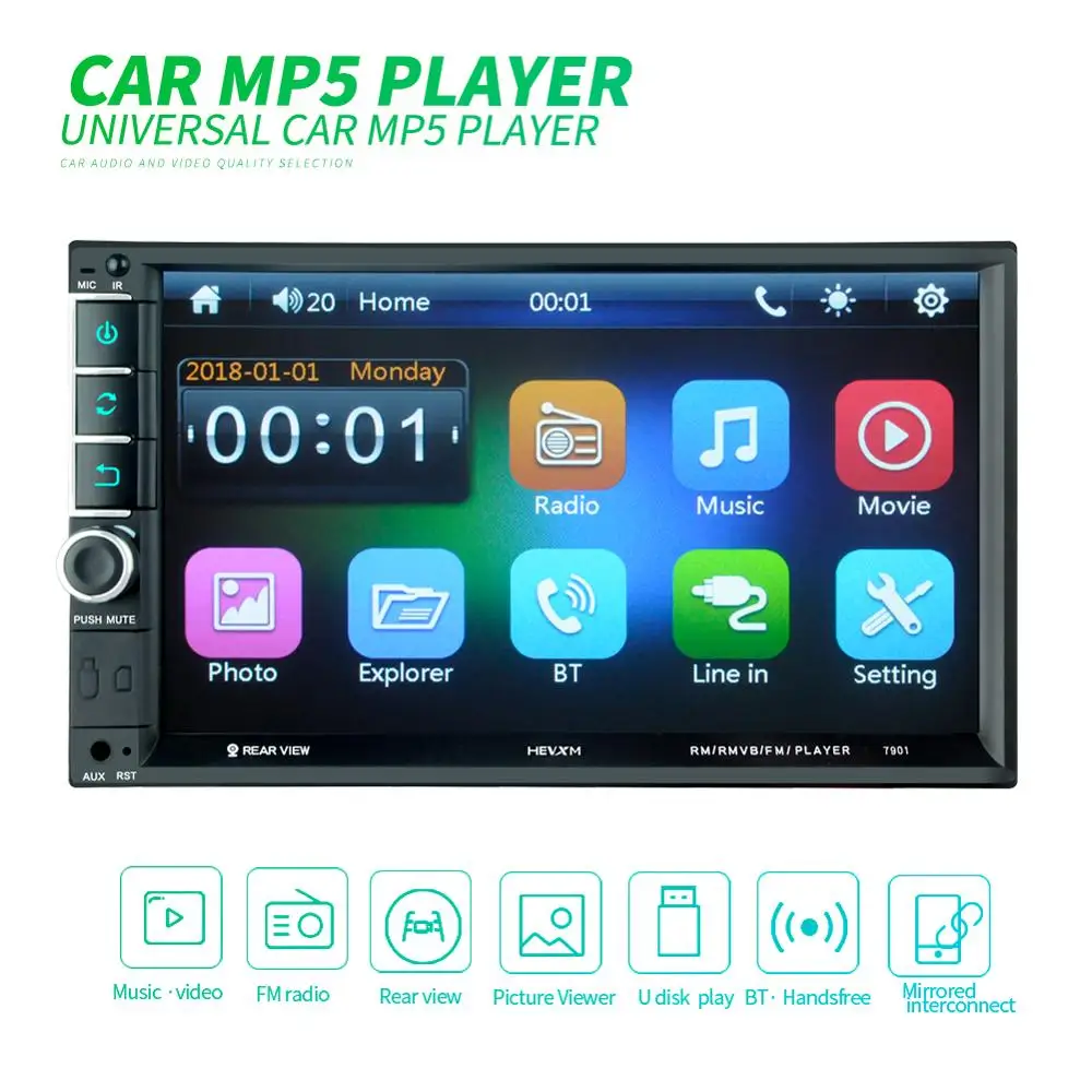 

2din Car Radio Android multimedia player Autoradio 2 Din 7'' Touch screen GPS Bluetooth FM WIFI auto audio player stereo