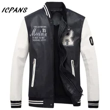 Мужские Бейсбольные куртки с вышивкой куртка с воротником-стойкой Куртки из искусственной кожи мужская одежда весенне-осенние пальто мужские брендовые