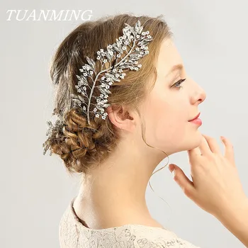 

Handmade Silver Crystals Rhinestones Headband Tree Branch Shaped Wedding Headpieces Hair Vine Bridal Headband Hair Accessories