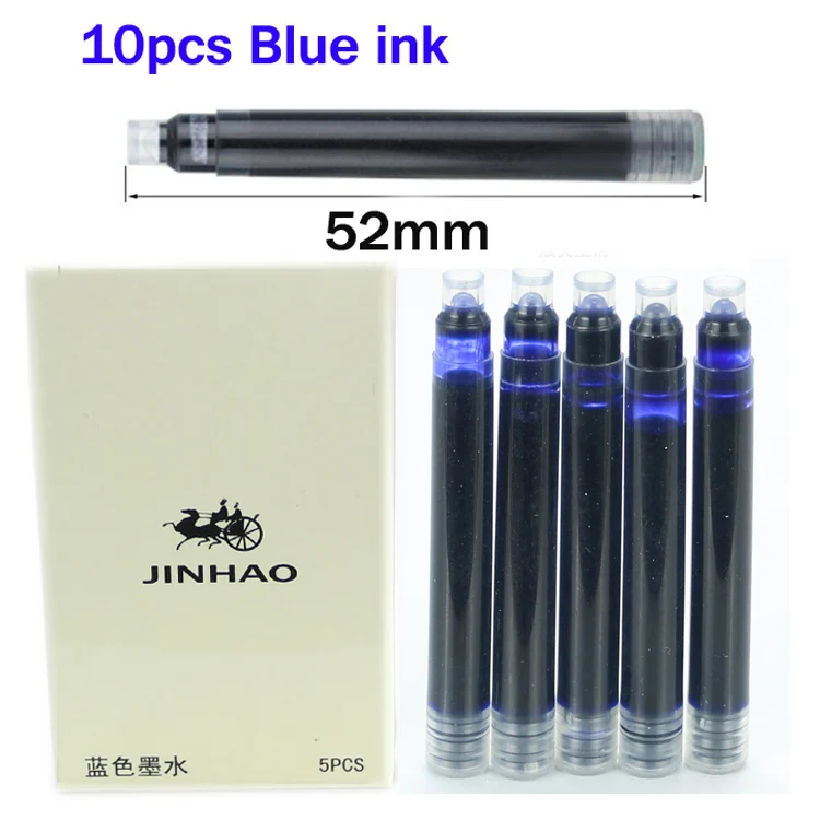 JINHAO 159 широкий 18KGP 0,7 мм перьевая ручка Фиолетовый Черный Синий Шампанское Золото Зеленый Красный Белый Подпись Бизнес офис - Цвет: blue ink