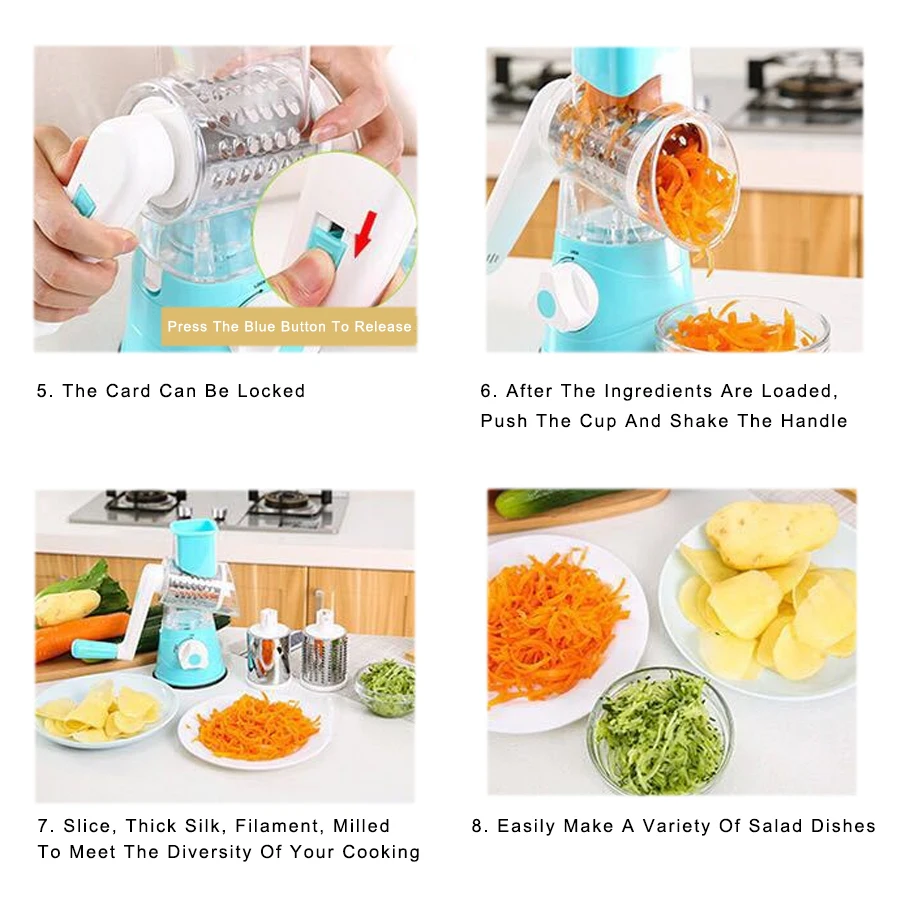 Продажа Многофункциональная овощерезка, ручная овощерезка для фруктов, терка для моркови, измельчитель овощей, кухонные инструменты, аксессуары