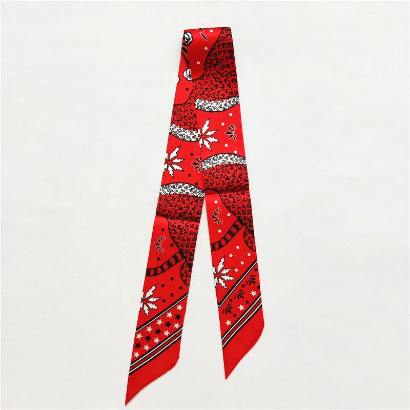 2019 Новый Дизайн Леопардовый бренд шелковый шарф женский шарф для волос модный шейный платок Тонкие шарфы для женщин сумка ленты Женский