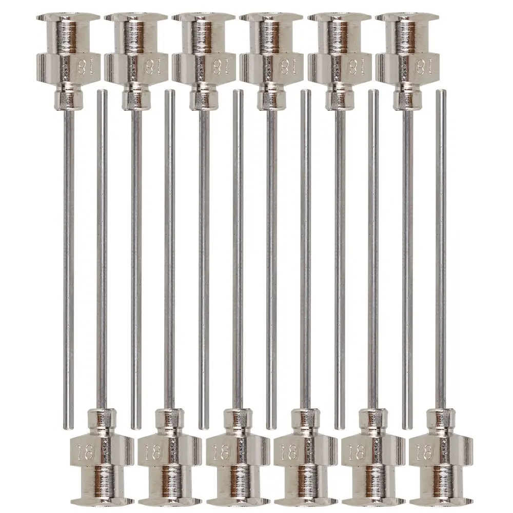 

18Ga 1.5 Inch Blunt Stainless Steel Dispensing Adhesive Glue Syringe Needle Tips Pack of 12