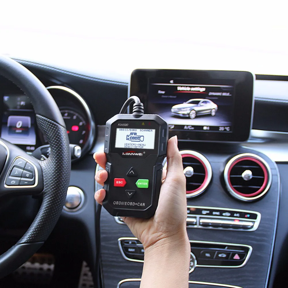 OBD2 диагностический инструмент KONNWEI KW590 OBD ODB2 автомобильный на русском языке