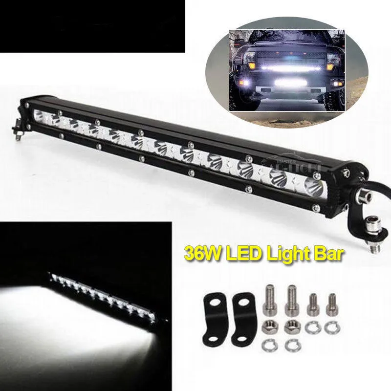 

CYAN SOIL BAY SUPER BRIGHT 36W 12 LED SPOT SLIM LED Single Row Offroad Work Light Bar ATV SUV