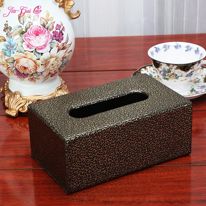 

JIA-GUI LUO Creative European-style living room restaurant leather tissue box Removable Tissue Three size specifications E017