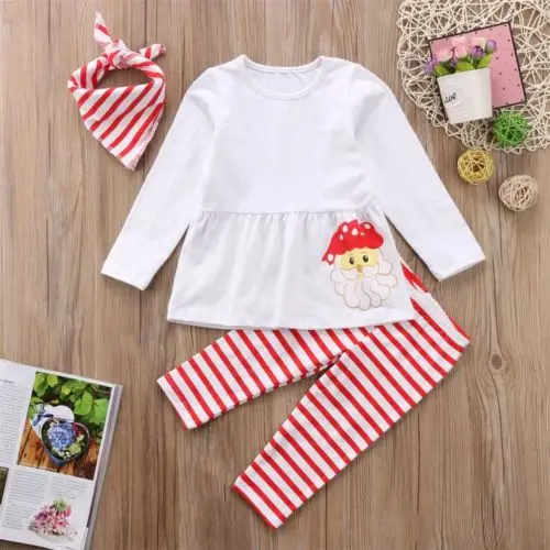 Emmababy рождественские милые детские топы для маленьких девочек платье Санта брюки