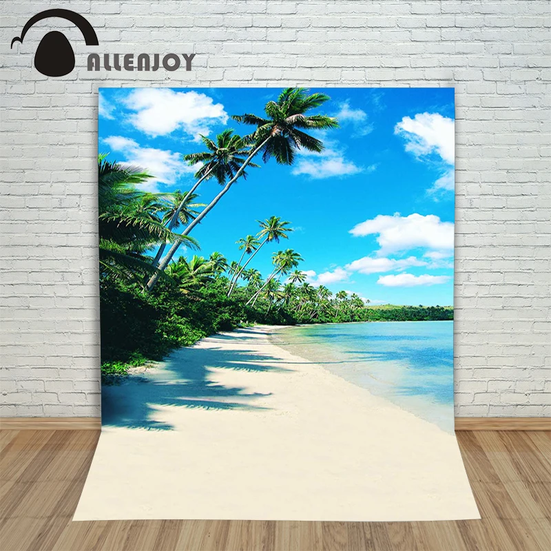 

Allenjoy photographic background Beach sand sea woods backdrops baby boy digital customize 8x8