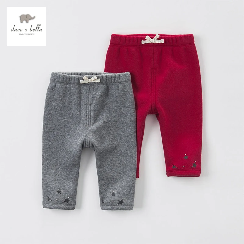DB3947 dave bella autumn baby girls red grey star print pants