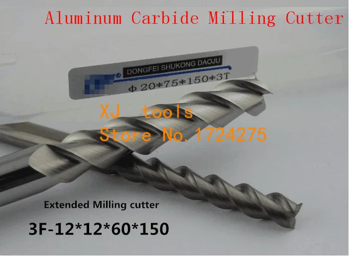 

Free Shipping 12.0mm Long End Mill 12*12*60*150L 3 Flutes Aluminum Carbide End mills,Carbide CNC End mill Router Bits,lathe tool