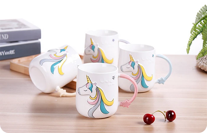 Transhome Creative Unicorn Mug Travel Coffee Mugs And Cups For Tea Ceramic Cup For Lovers Funny Mug Outdoor Travel Drinkware    (10)
