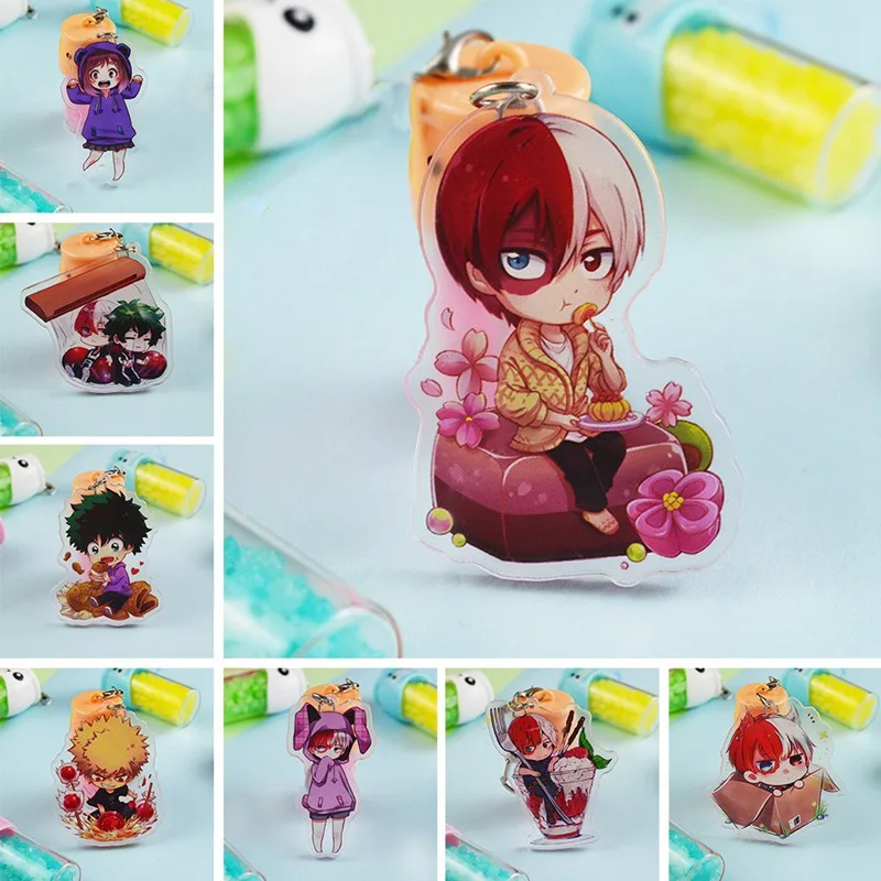 

Fashion Lovely Cartoon Anime New Academia My Hero Academi Keychain Acrylic Key Ring Charms Gift