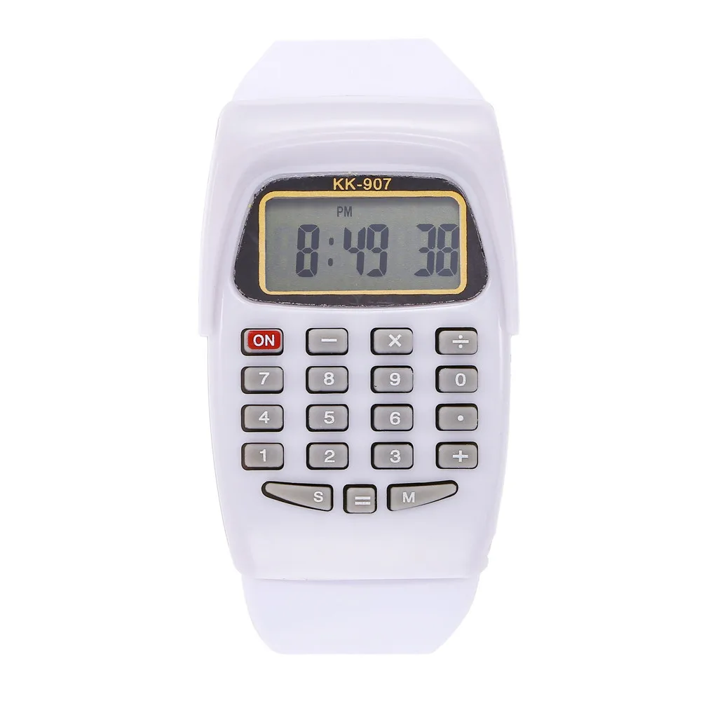 Светодиодный калькулятор, цифровые детские часы для мальчиков и девочек, Спортивные кварцевые аналоговые Мужские наручные часы, модные Saat, повседневные часы, Relogio