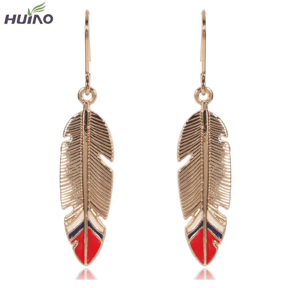 

New Fashion Jewelry Gold Silver Fallen Leaves Drop Earrings for Women Vintage Leaf Earrings Gifts Different Oil Colors