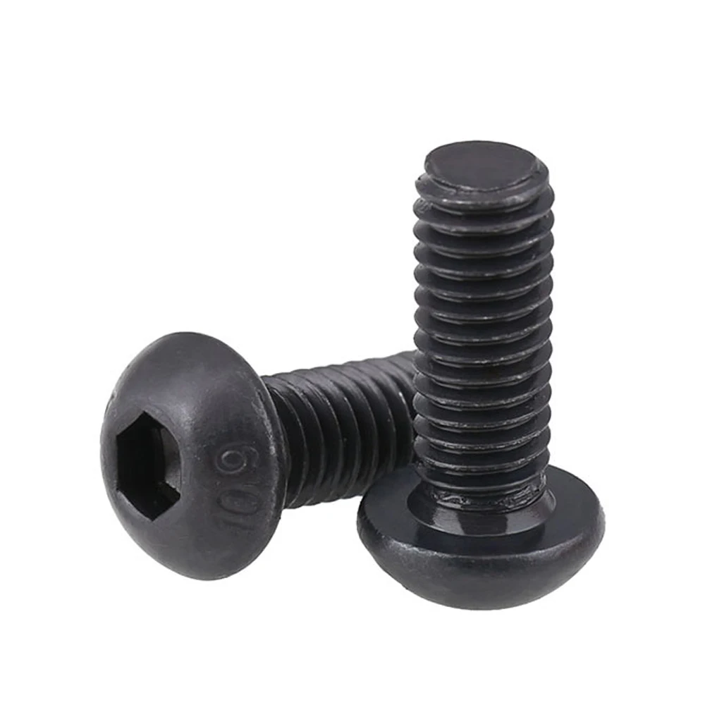 

M6 Screws Button Head Socket Cap Screw Allen Hexagon Pan Round Head Machine Mushroom Bolts Alloy Steel Grade 10.9 Metric Thread