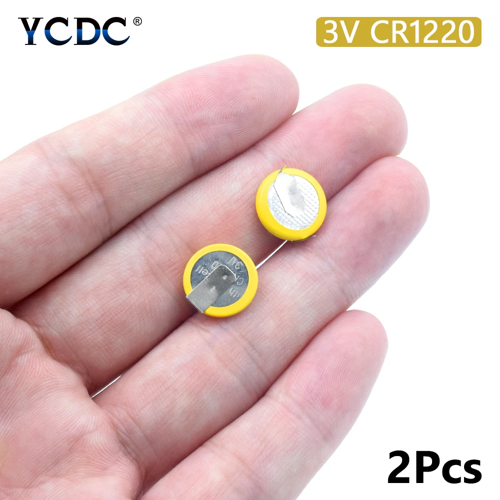 2 шт. Желтая + серебристая паянная батарея CR1220 кнопочная монетная батарея с 2 штырьками для припоя для основной платы игрушка с дистанционным управлением|Часовые батарейки|   | АлиЭкспресс