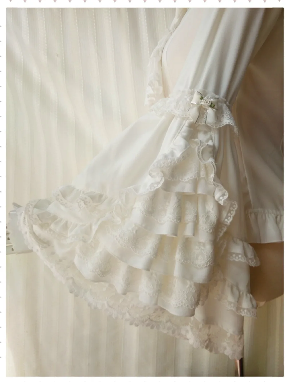 Женская Ретро викторианская винтажная блузка Великолепная труба рукав кружева Лолита рубашка Топы