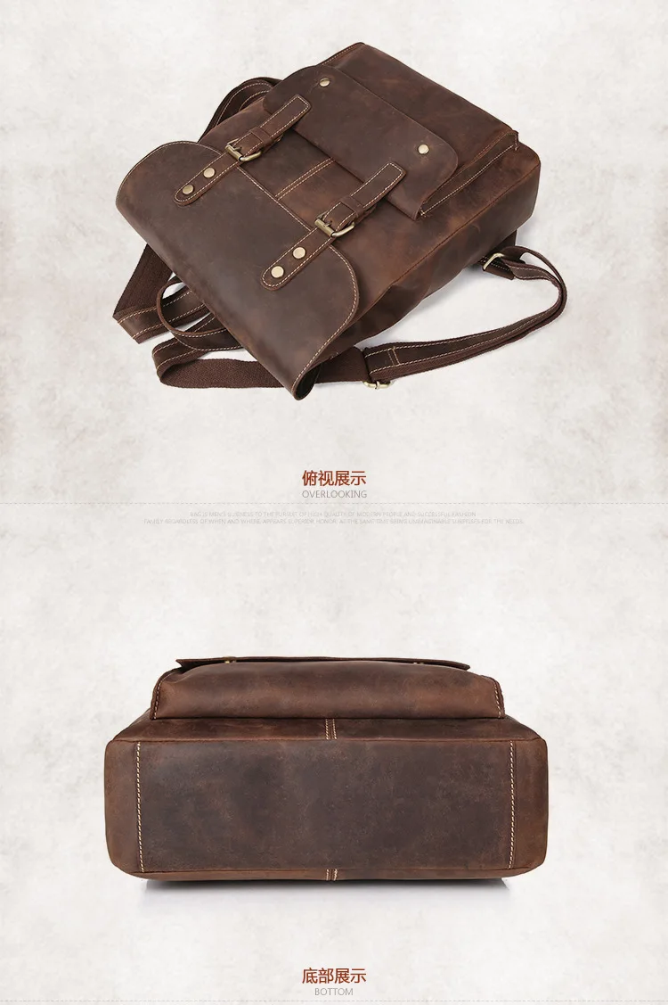 Винтажный Мужской рюкзак из натуральной кожи, мужской рюкзак для путешествий из воловьей кожи, школьная деловая сумка, вместительная сумка для ноутбука, подарок для подростка