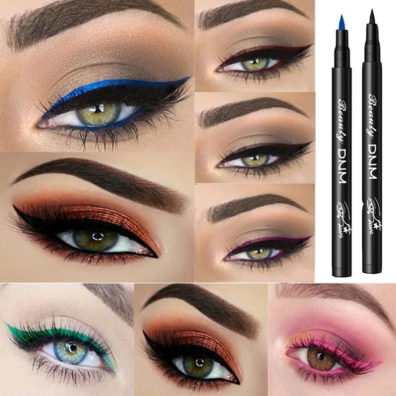 

Liquid Blue Eyeliner Pen Black Matte Colorful Eyes Make Up Fast Dry Quick Dry Long lasting Green Pink Eye Liner Pencil