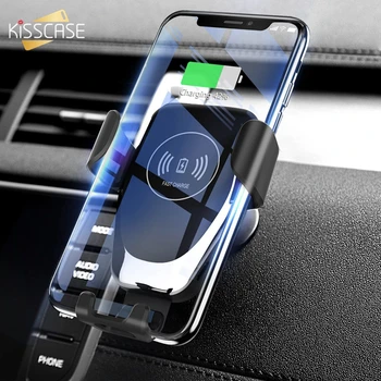 KISSCASE Gravity CAR WIRELESS CHARGER For iPhone X XR XS Max Qi Fast Wireless Car Charger For Samsung Galaxy S10 Plus S10 Holder KISSCASE Gravity CAR WIRELESS CHARGER For iPhone X XR XS Max Qi Fast Wireless Car Charger For Samsung Galaxy S10 Plus S10 Holder