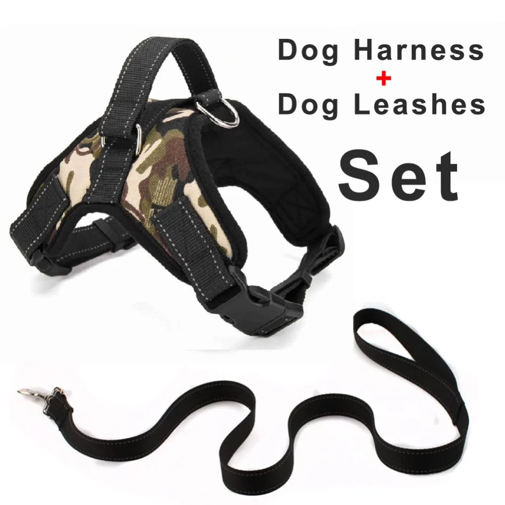 

Pet Dog Harness+1.2m dog Leash Set For Large Small Dogs french bulldog chihuahua Adjustable Reflective Harnesses Dog accessories