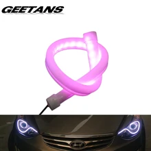 GEETANS 2 ШТ. Universial Гибкая Указатель Поворота Soft Tube Guide автомобиль Водить Белый DRL и Желтый Дневного Света CJ
