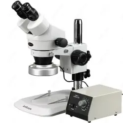 Стерео зум микроскоп -- AmScope поставки 3.5X-90X стерео зум микроскоп с 80-светодиодный алюминиевый кольцевой свет