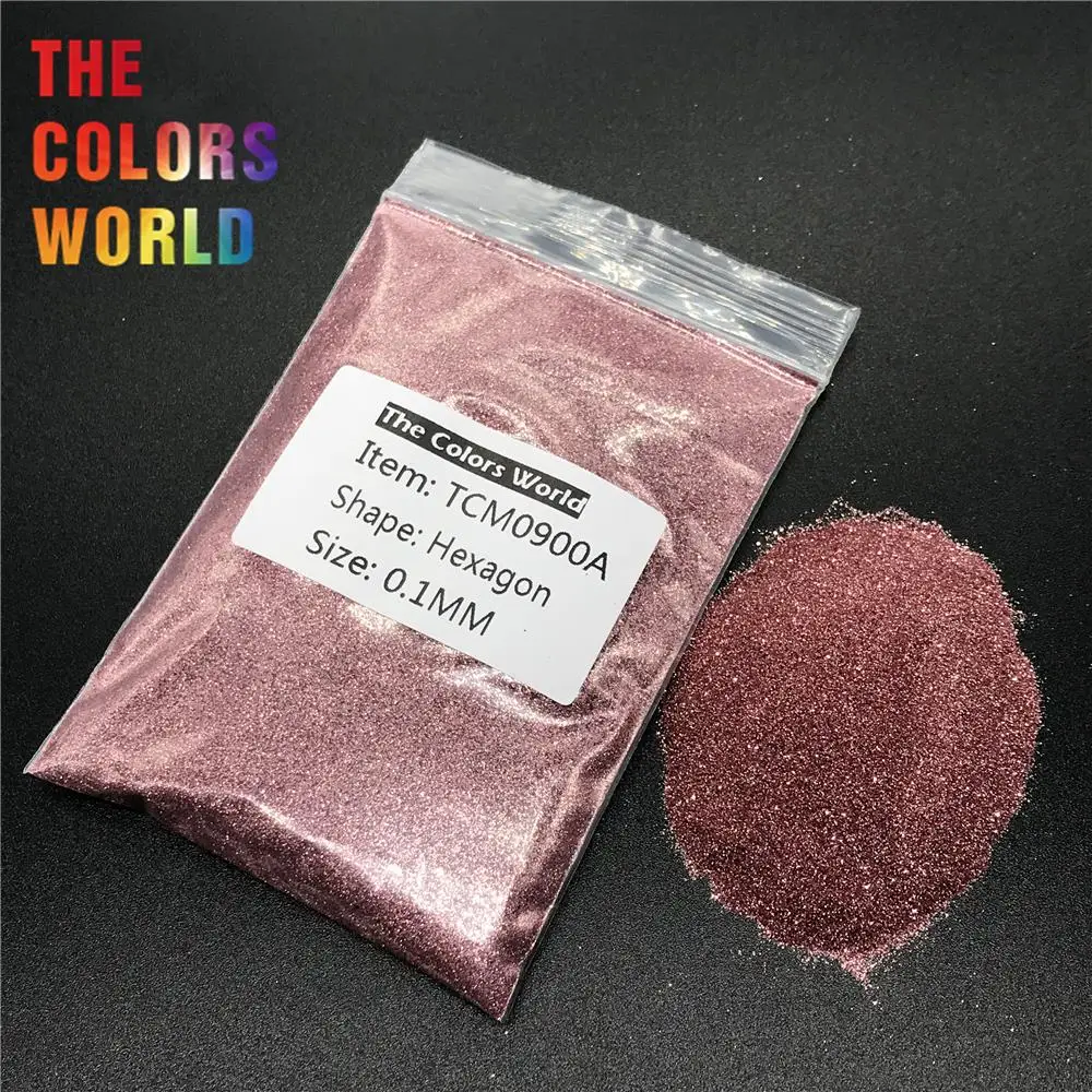 Tcm0900a Coral Pink Color Metallic Luster Hexagon Shape Nail Glitter