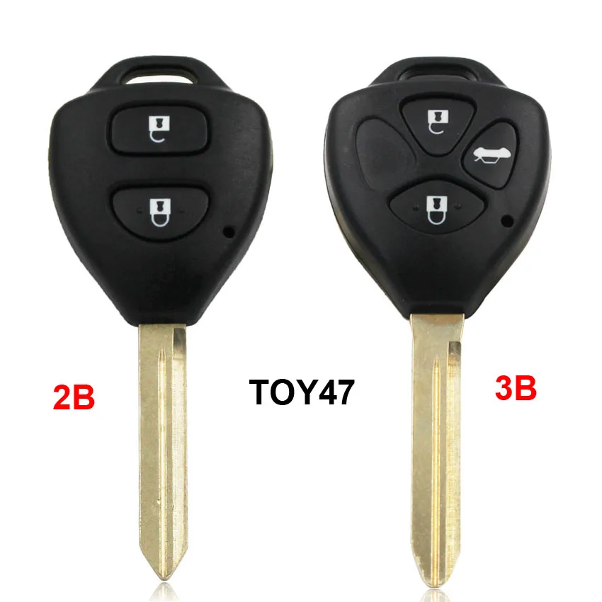 

2/3 Button New Replacement Remote Key Shell Case Smart Car Key Housing with TOY47 Uncut Blade for Toyota Corolla Auris Yaris