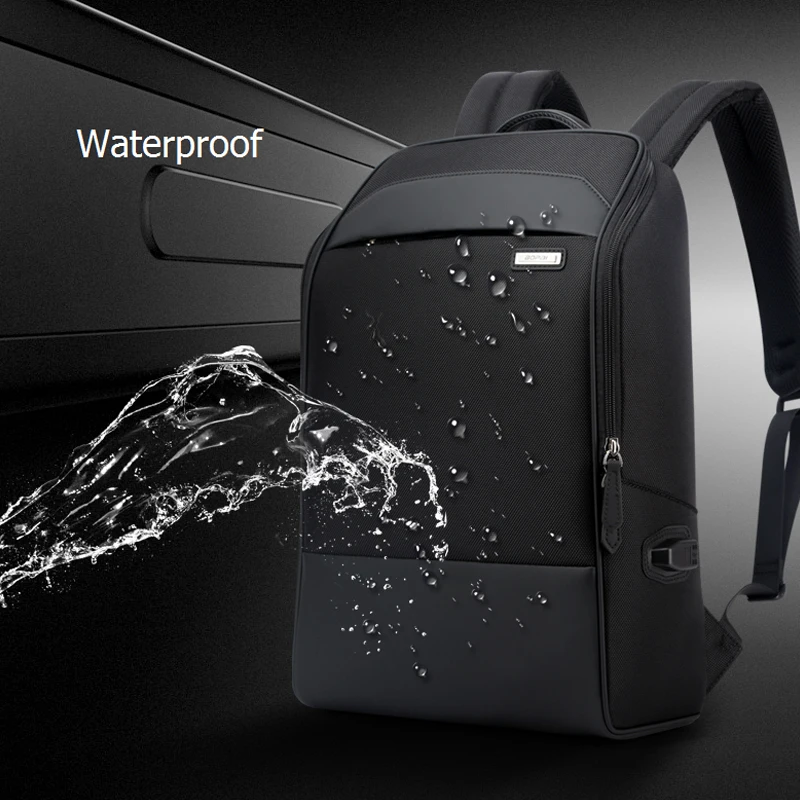  BOPAI Casual Business Men's Backpack for Travelling 15.6 Inch Waterproof USB Charging Laptop Backpa