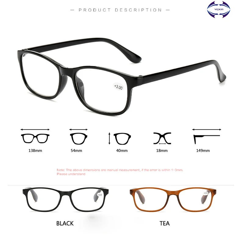 VCKA ультра-светильник очки для чтения бренд для женщин и мужчин TR90 пластиковые анти-капля увеличительные пресбиопические очки+ 1+ 1,5+ 2+ 2,5+ 3+ 3,5+ 4,0