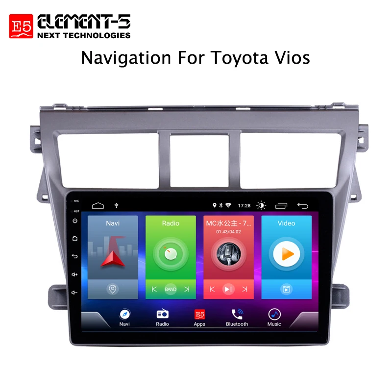 

Car Android 8.1 Multimedia Player for Toyota Vios YARIS 2008-2013 GPS Navigation Device bluetooth steering wheel control support