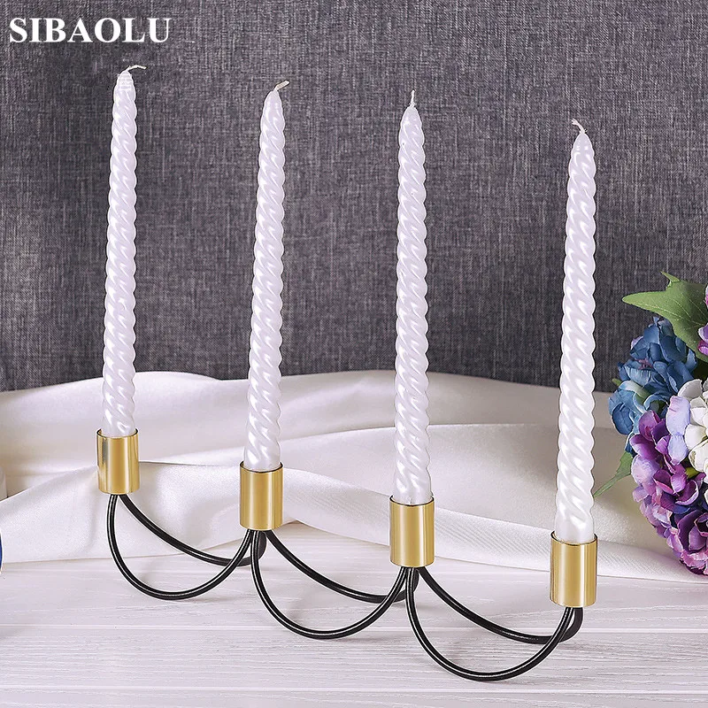 Nordic Gold Metal Candle Holder Candle Stand 4 Arms 3 Arms Wedding