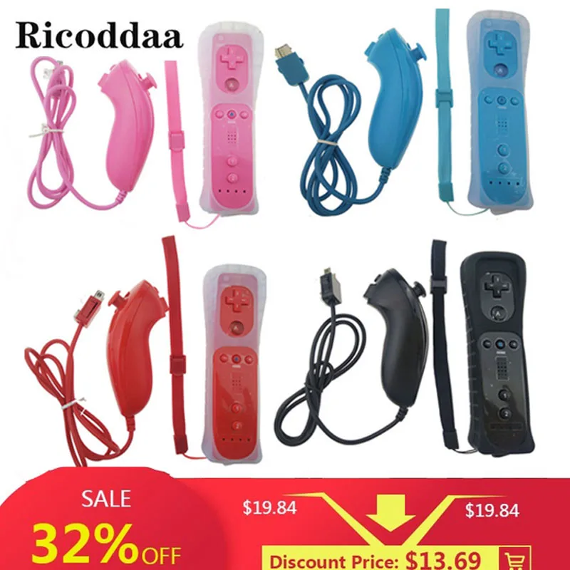 For Wii Wireless Remote Controller+Nunchuk Control For Nintendo Wii