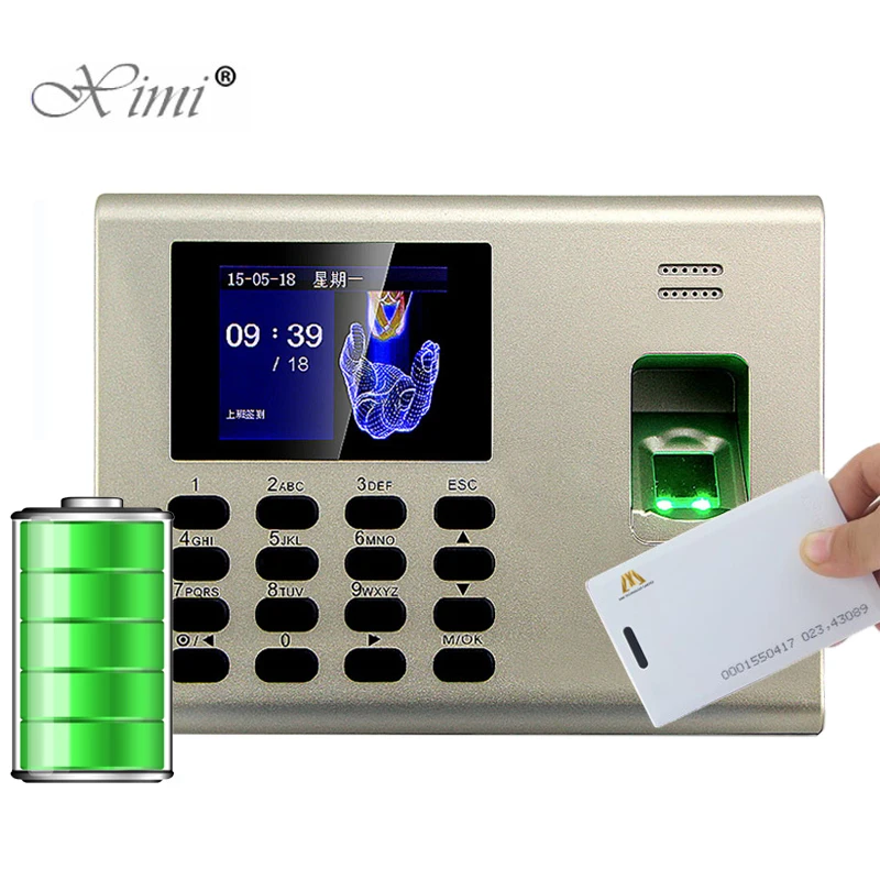 

Free Shipping K40 Linux System Biometric Fingerprint Access Control And Time Attendance With RFID Card Built In Battery Export