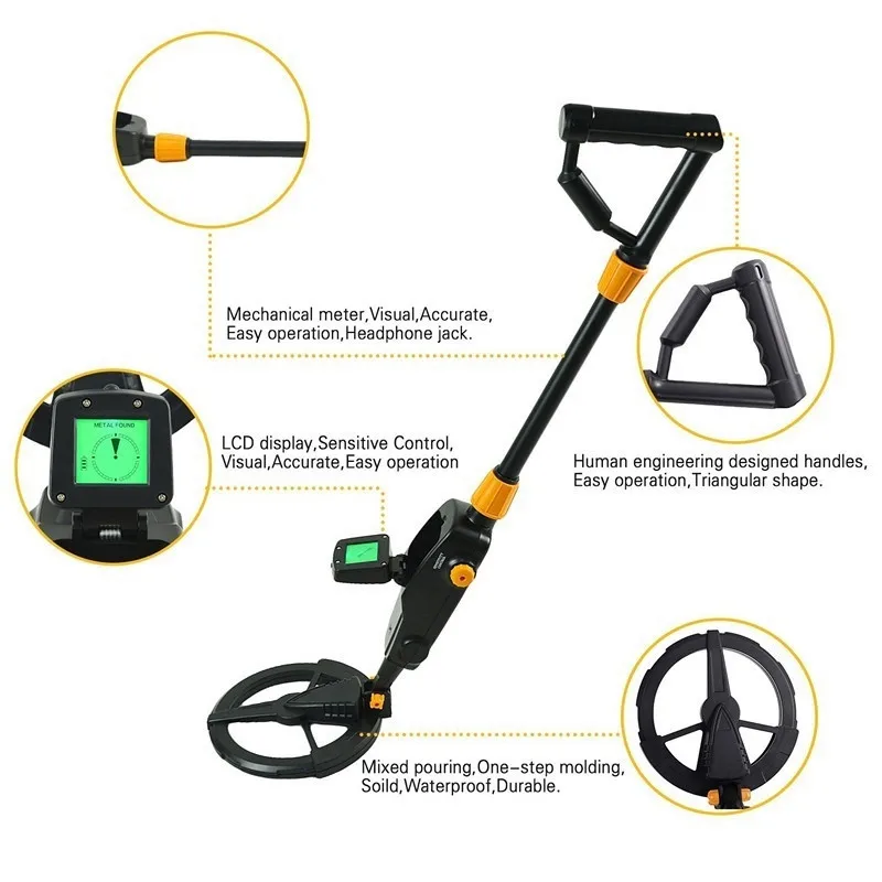 MD1008 Metal Detector Deep Sensitive Treasure Hunter Search Gold Detector Metal Finder Seeking Tool detector de metal