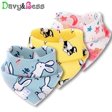 2 шт./лот, хлопковый детский нагрудник, бандана, нагрудник для ребенка, шарф для кормления, слюнявчик, водонепроницаемый Детский фартук, слюнявчик для мальчика