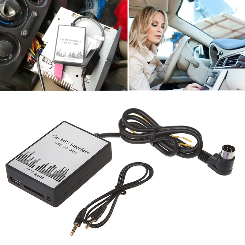 

Free delivery USB SD AUX Car MP3 Music CD Changer Adapter For Peugeot 307 407 Citroen C4 C5