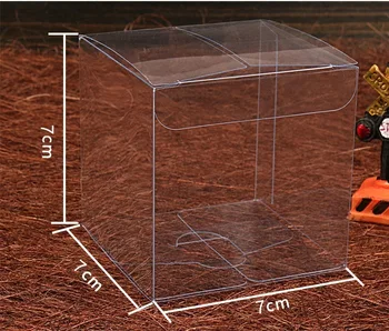 

200pcs 7*7*7cm Macaron PVC Transparent Plastic Box Candy Gift Boxes Small Clear Plastic Container for Food Storage wen6379
