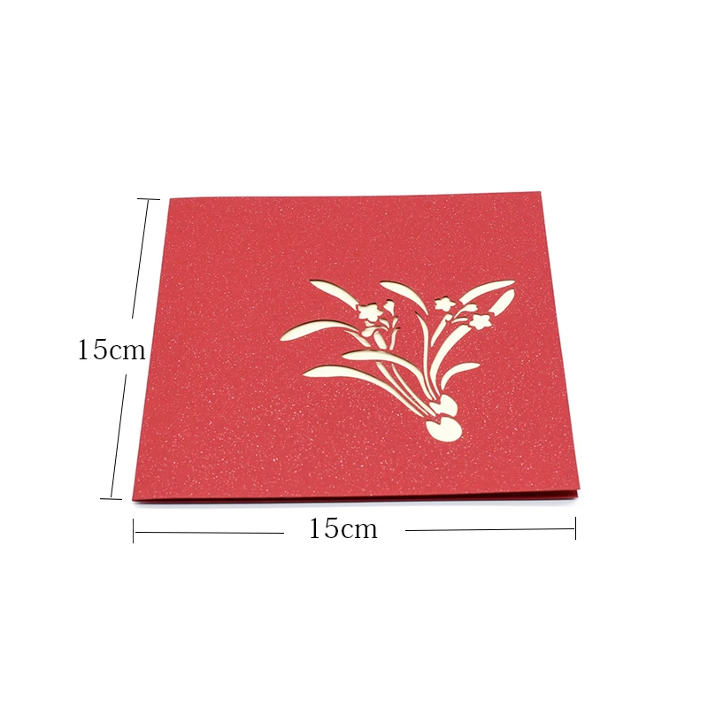  Daffodil 3D Pop UP Card Birthday Gift with envelope sticker Flower laser cut invitation Greeting Ca - 32876121629