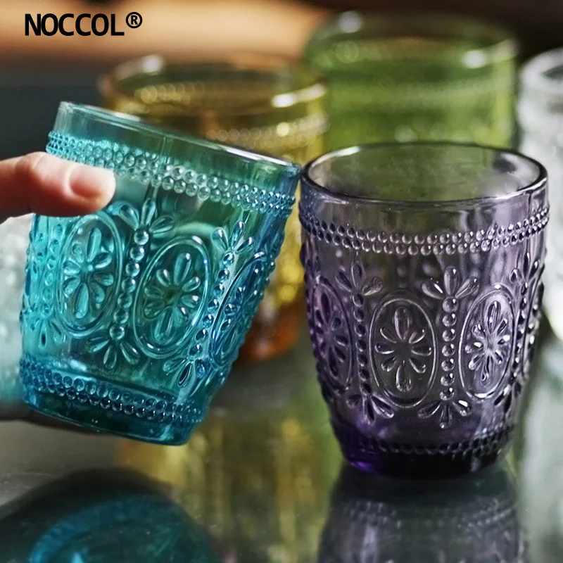 NOCCOL 5 цветов резная стеклянная бутылка для воды с цветами модная винтажная