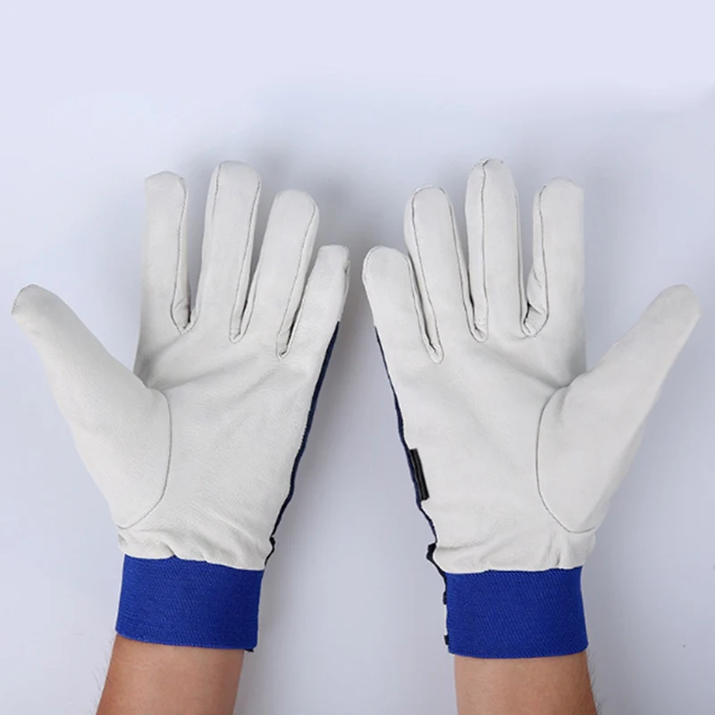 

Work Gloves Sheepskin Leather Men Working Welding Gloves Safety Protective Garden Sports MOTO Wear-resisting Gloves for Driver