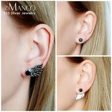 E-Manco серьги из стерлингового серебра 925 пробы, элегантные серебряные серьги-гвоздики, Женская циркониевая серьги, изящные украшения