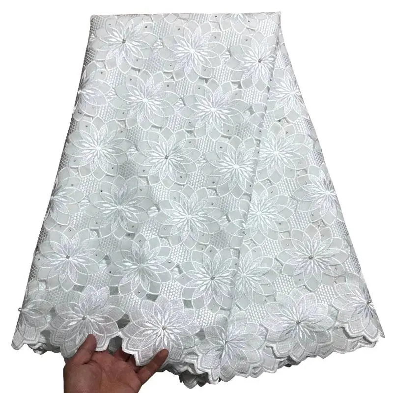 

Nigerian Lace fabrics 2018 African Swiss Voile Lace High Quality 100% Cotton Voile Lace in Switzerland For Wedding XY72301