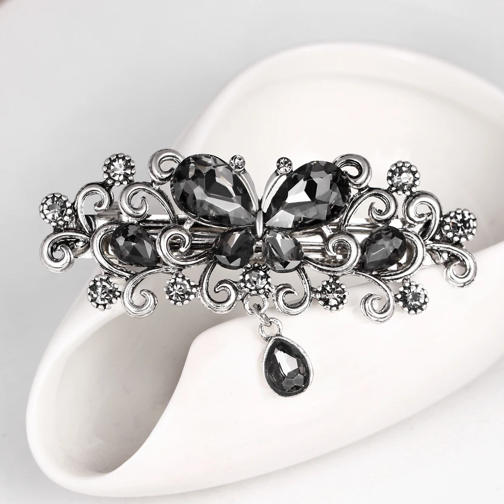 Buy 2018 Hair Clips with Rhinestones Stone Elastic