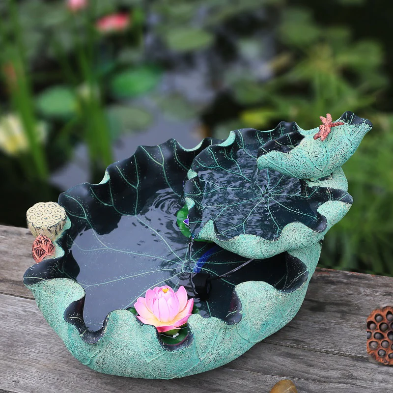 Rockery fountain waterscape living room feng shui Lucky fish pond water wheel humidifier